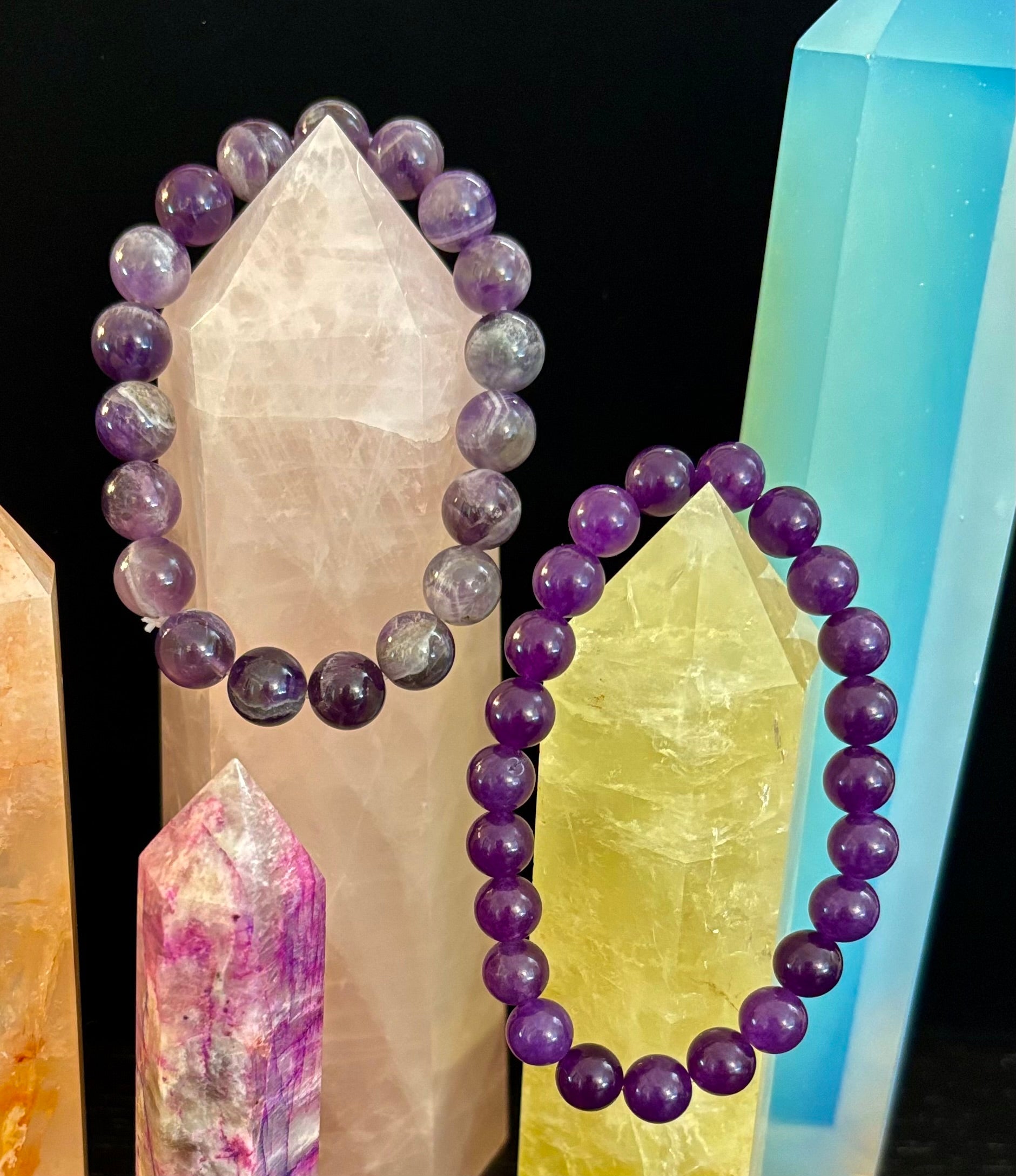 Natural Amethyst Healing Bracelet – 8mm, 10mm, or 12mm Beads | | Wiccan Center
