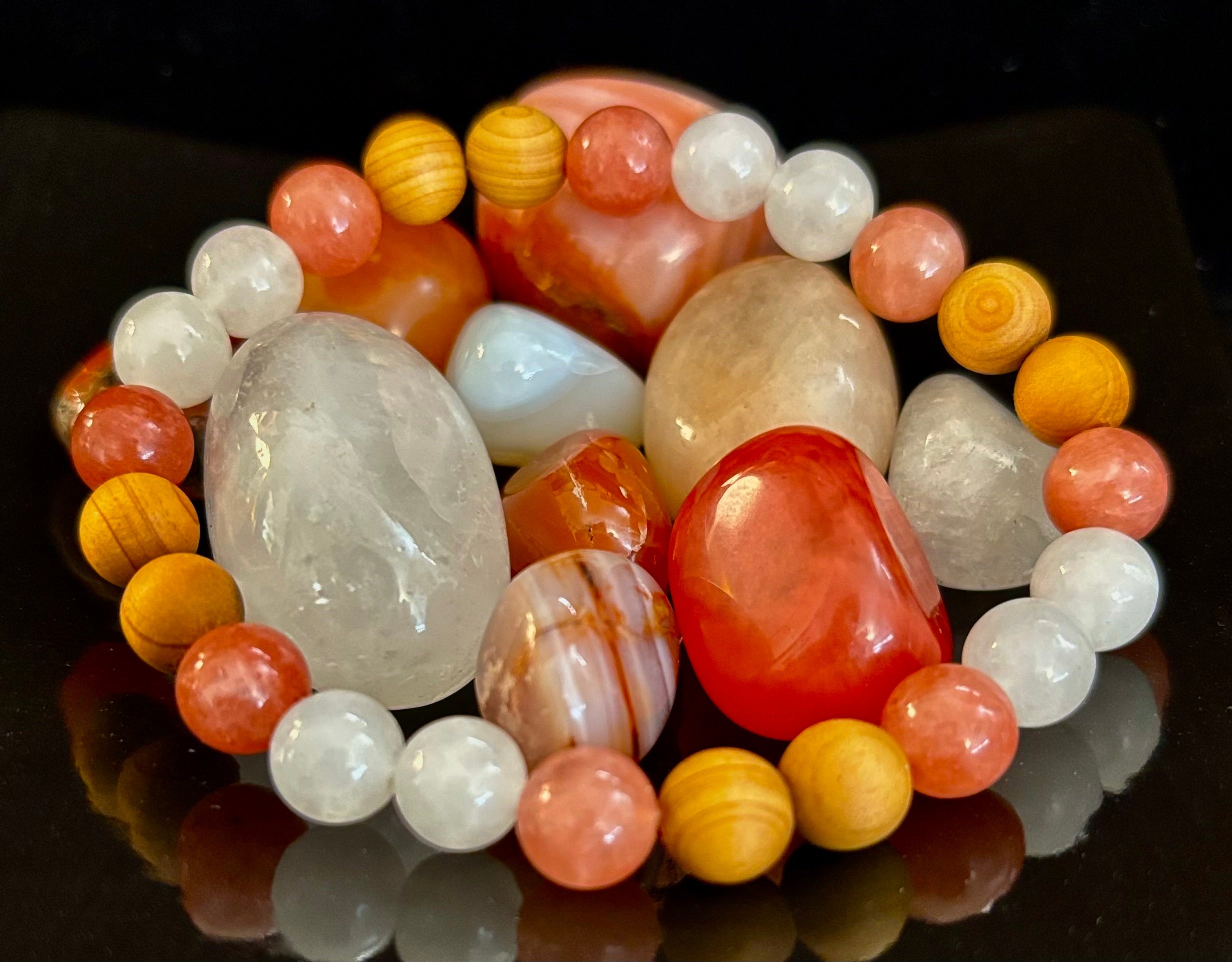 White Witch Intuition & Aura Cleansing Bracelet – Palo Santo, Selenite & Smoky Quartz | | Wiccan Center