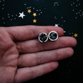 Small Round Raw Meteorite Dangle or Stud Earrings | Earrings | Wiccan Center