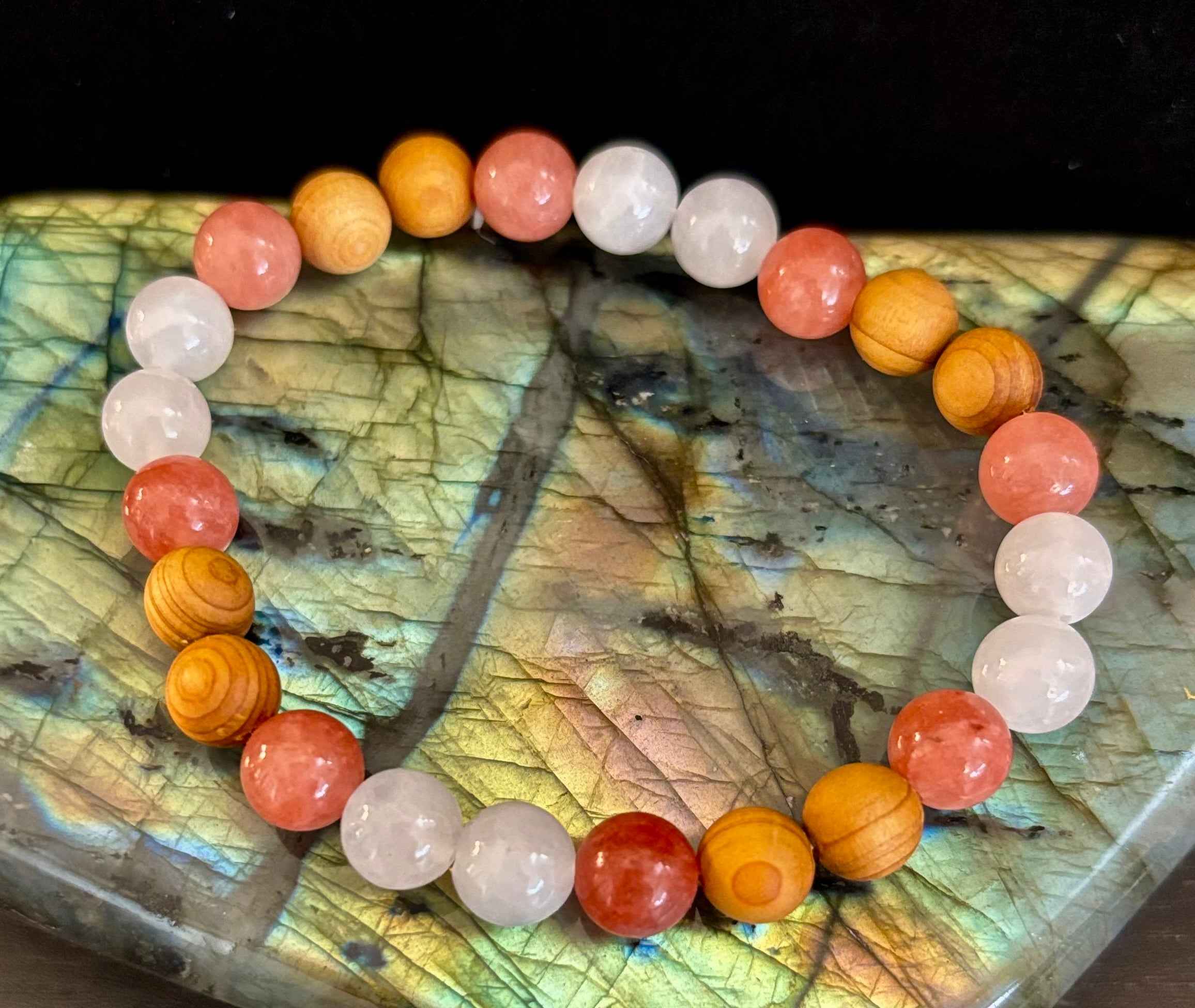 White Witch Intuition & Aura Cleansing Bracelet – Palo Santo, Selenite & Smoky Quartz | | Wiccan Center
