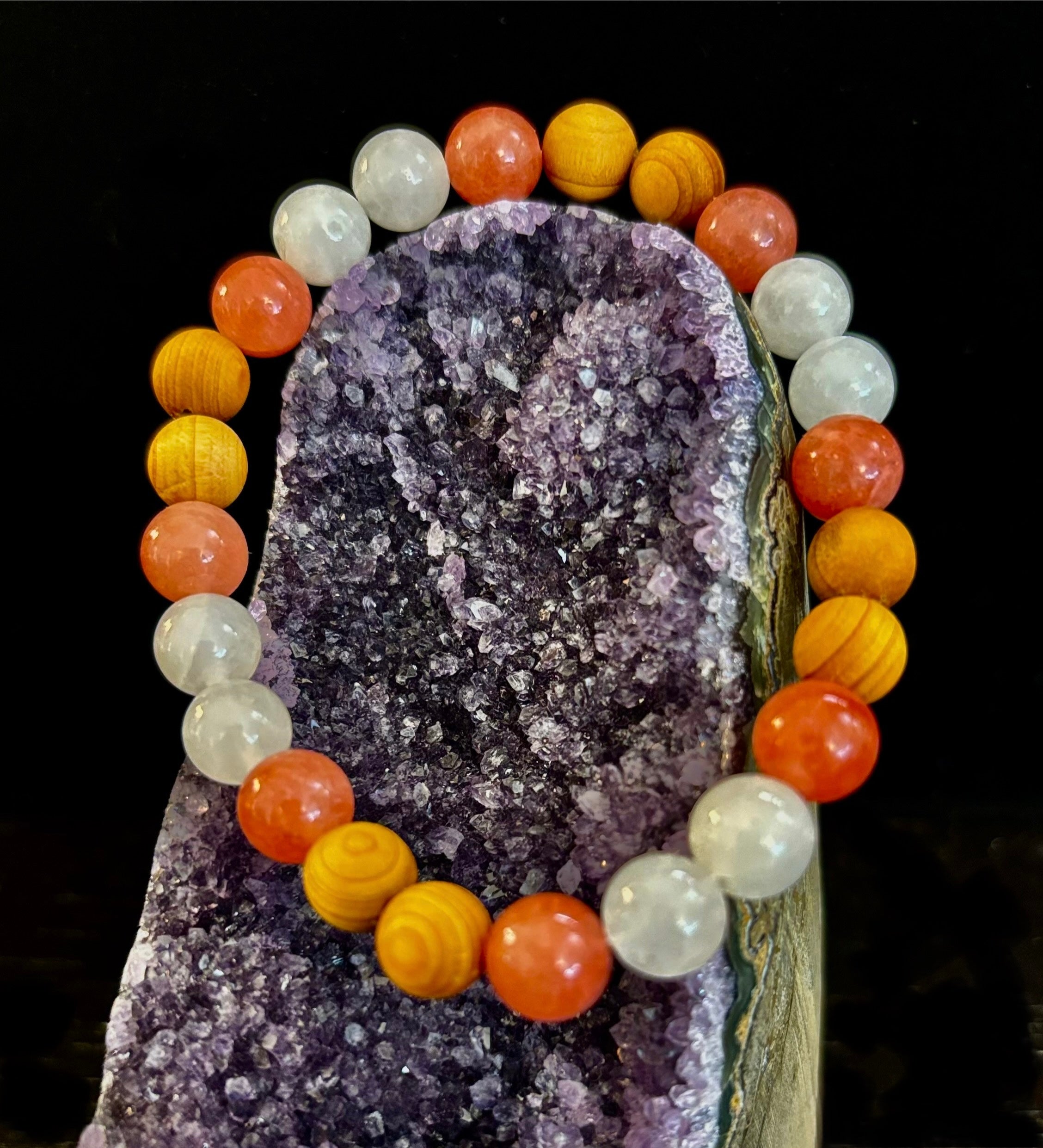 White Witch Intuition & Aura Cleansing Bracelet – Palo Santo, Selenite & Smoky Quartz | | Wiccan Center