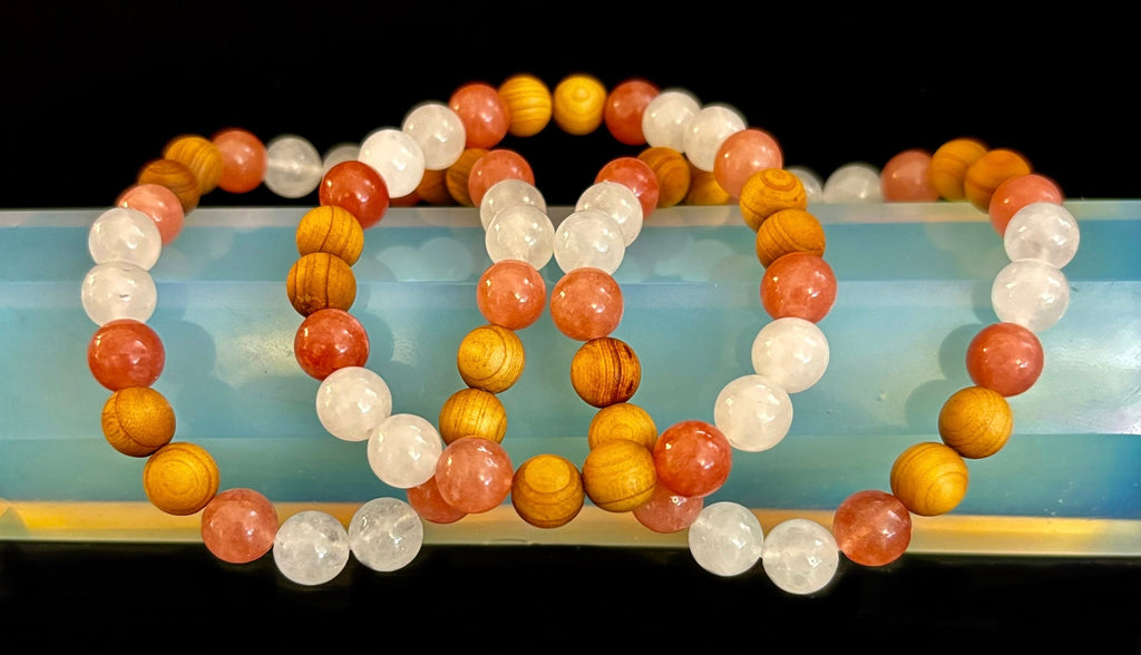 White Witch Intuition & Aura Cleansing Bracelet – Palo Santo, Selenite & Smoky Quartz | | Wiccan Center