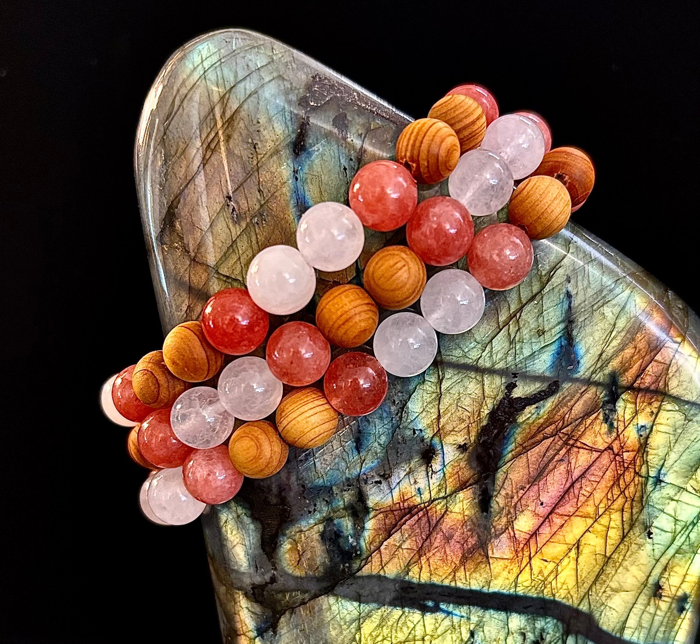 White Witch Intuition & Aura Cleansing Bracelet – Palo Santo, Selenite & Smoky Quartz | | Wiccan Center