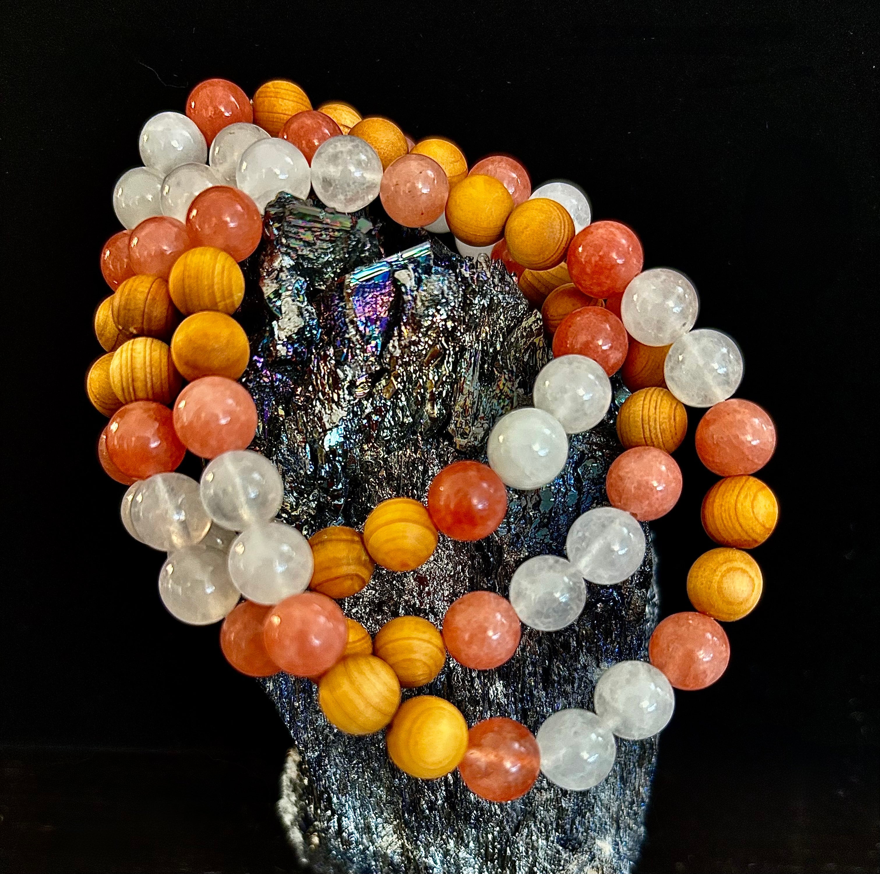 White Witch Intuition & Aura Cleansing Bracelet – Palo Santo, Selenite & Smoky Quartz | | Wiccan Center