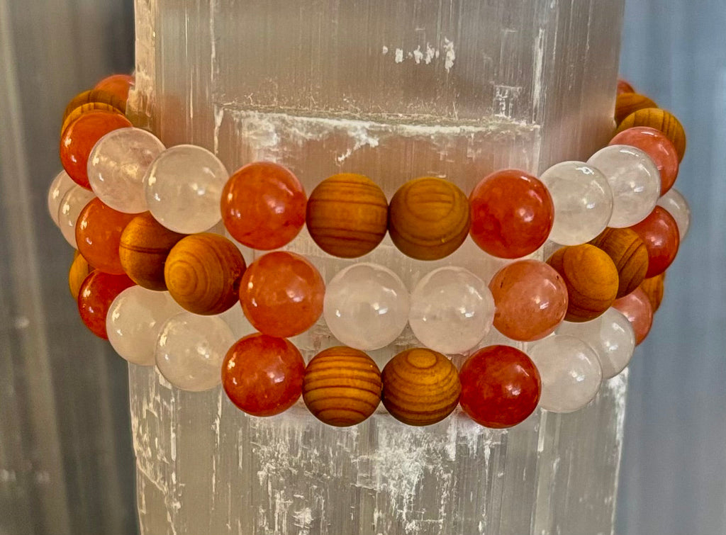 White Witch Intuition & Aura Cleansing Bracelet – Palo Santo, Selenite & Smoky Quartz | | Wiccan Center