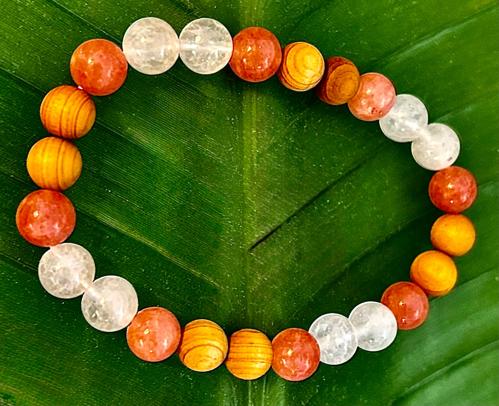 White Witch Intuition & Aura Cleansing Bracelet – Palo Santo, Selenite & Smoky Quartz | | Wiccan Center