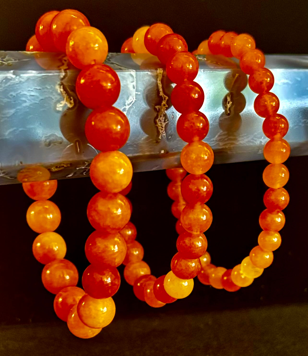 Orange Sunstone Crystal Bracelet – Joy, Confidence & Solar Chakra Healing | | Wiccan Center