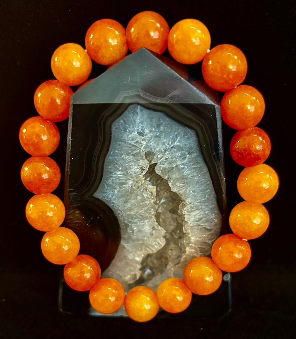 Orange Sunstone Crystal Bracelet – Joy, Confidence & Solar Chakra Healing | | Wiccan Center
