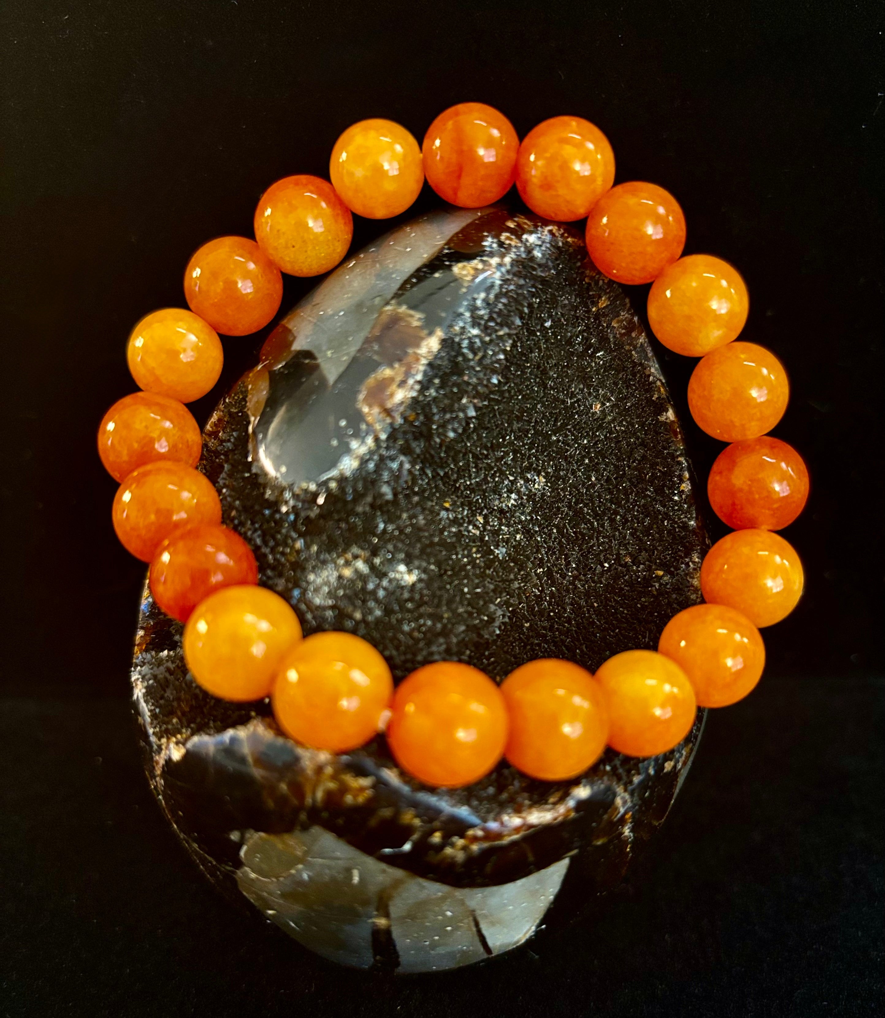 Orange Sunstone Crystal Bracelet – Joy, Confidence & Solar Chakra Healing | | Wiccan Center