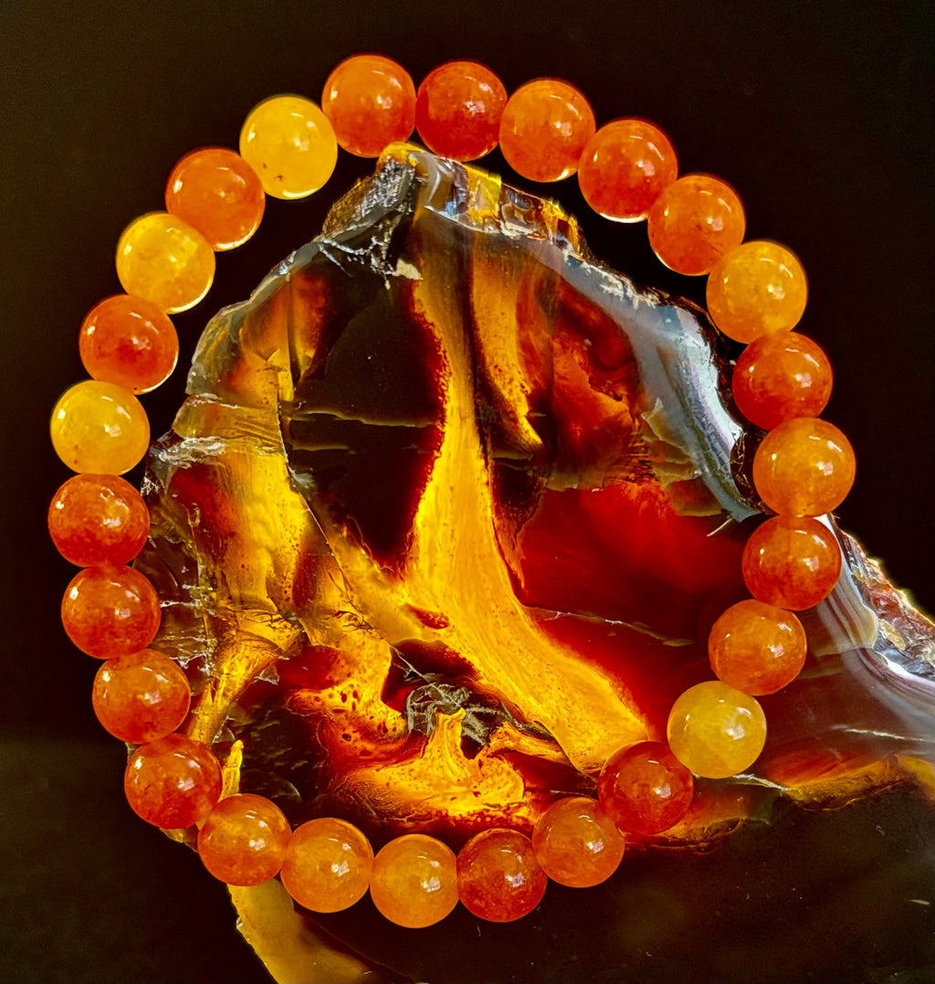 Orange Sunstone Crystal Bracelet – Joy, Confidence & Solar Chakra Healing | | Wiccan Center