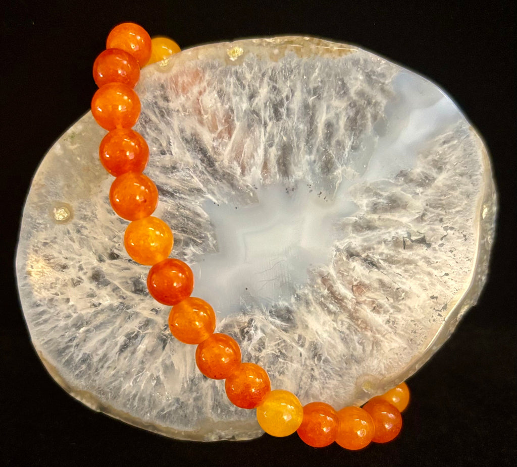 Orange Sunstone Crystal Bracelet – Joy, Confidence & Solar Chakra Healing | | Wiccan Center
