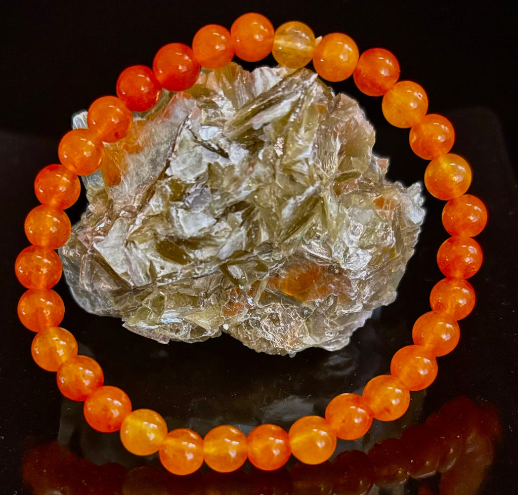Orange Sunstone Crystal Bracelet – Joy, Confidence & Solar Chakra Healing | | Wiccan Center
