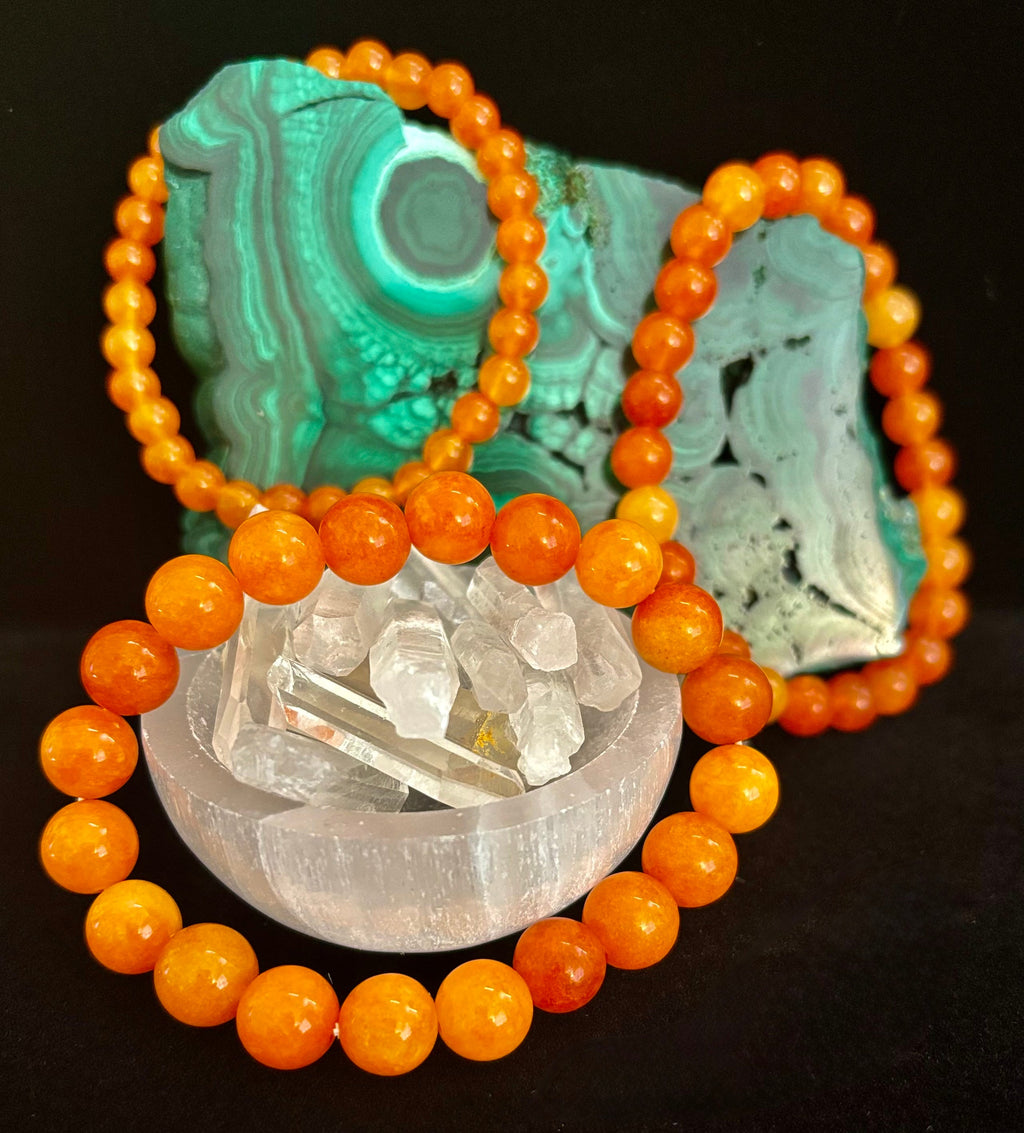 Orange Sunstone Crystal Bracelet – Joy, Confidence & Solar Chakra Healing | | Wiccan Center