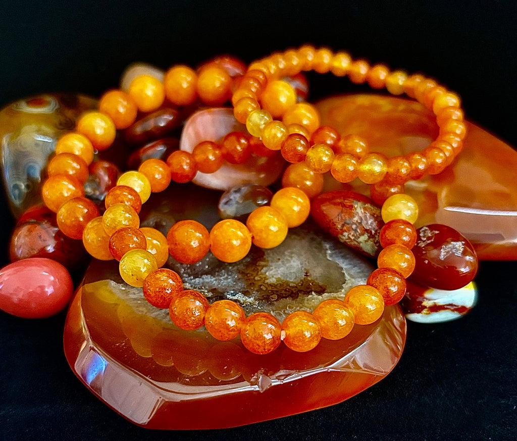 Orange Sunstone Crystal Bracelet – Joy, Confidence & Solar Chakra Healing | | Wiccan Center