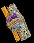 4" White Sage, Palo Santo & Amethyst Crystal Cleansing Bundle – Ethically Sourced from Mexico | | Wiccan Center