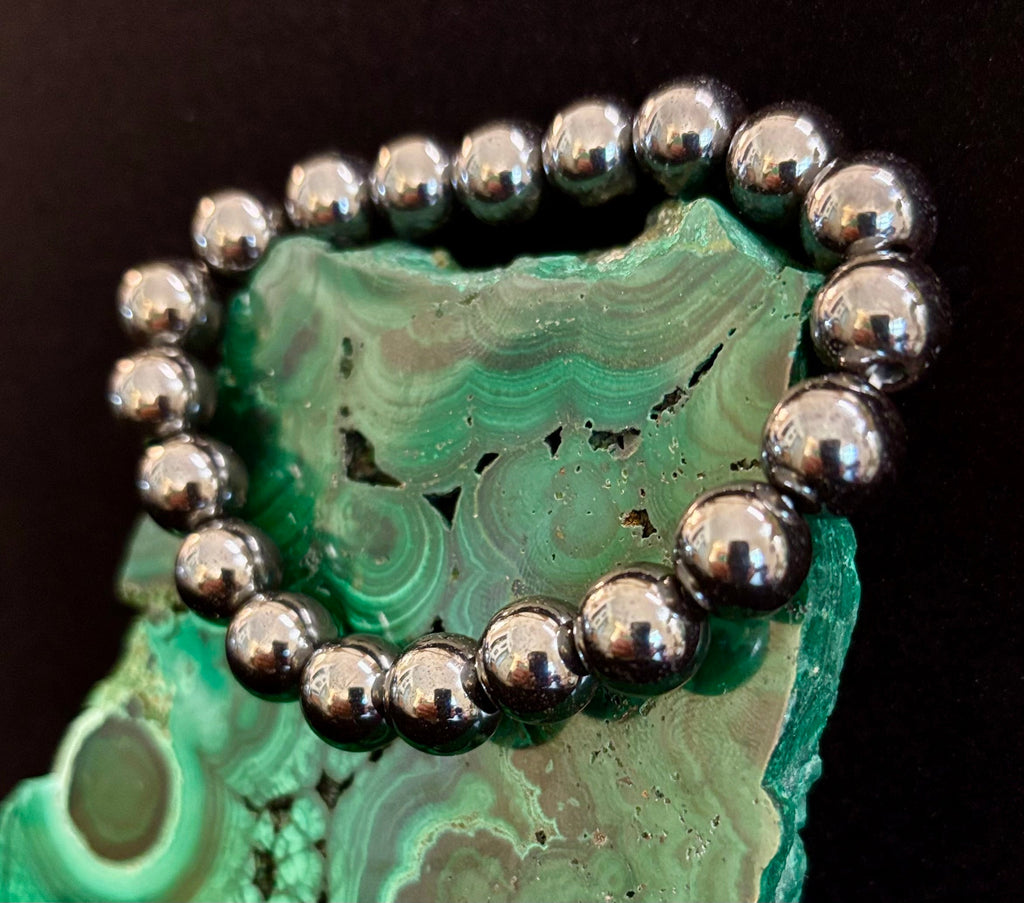 Hematite Grounding & Protection Bracelet – Root Chakra Healing Stone for Confidence, Clarity & Stability (6mm, 8mm, 10mm Options) | | Wiccan Center