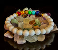 Chakra Energy Healing Bracelet – White Porcelain Beads – Medium Wrists | | Wiccan Center