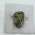 Sterling Silver Bezeled Rough Pyrite Ring - Size 7 - Protective, Abundant & Grounding | Rings | Wiccan Center