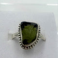 Sterling Silver Bezeled Moldavite Ring - Size 6 - Transformation, Growth & Awakening | Rings | Wiccan Center