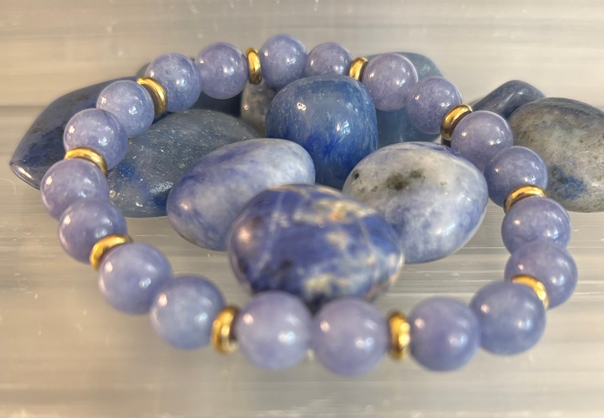 Angelite Crystal Healing Bracelet – Serenity • Reiki • Inner Peace 🪽💫 | | Wiccan Center