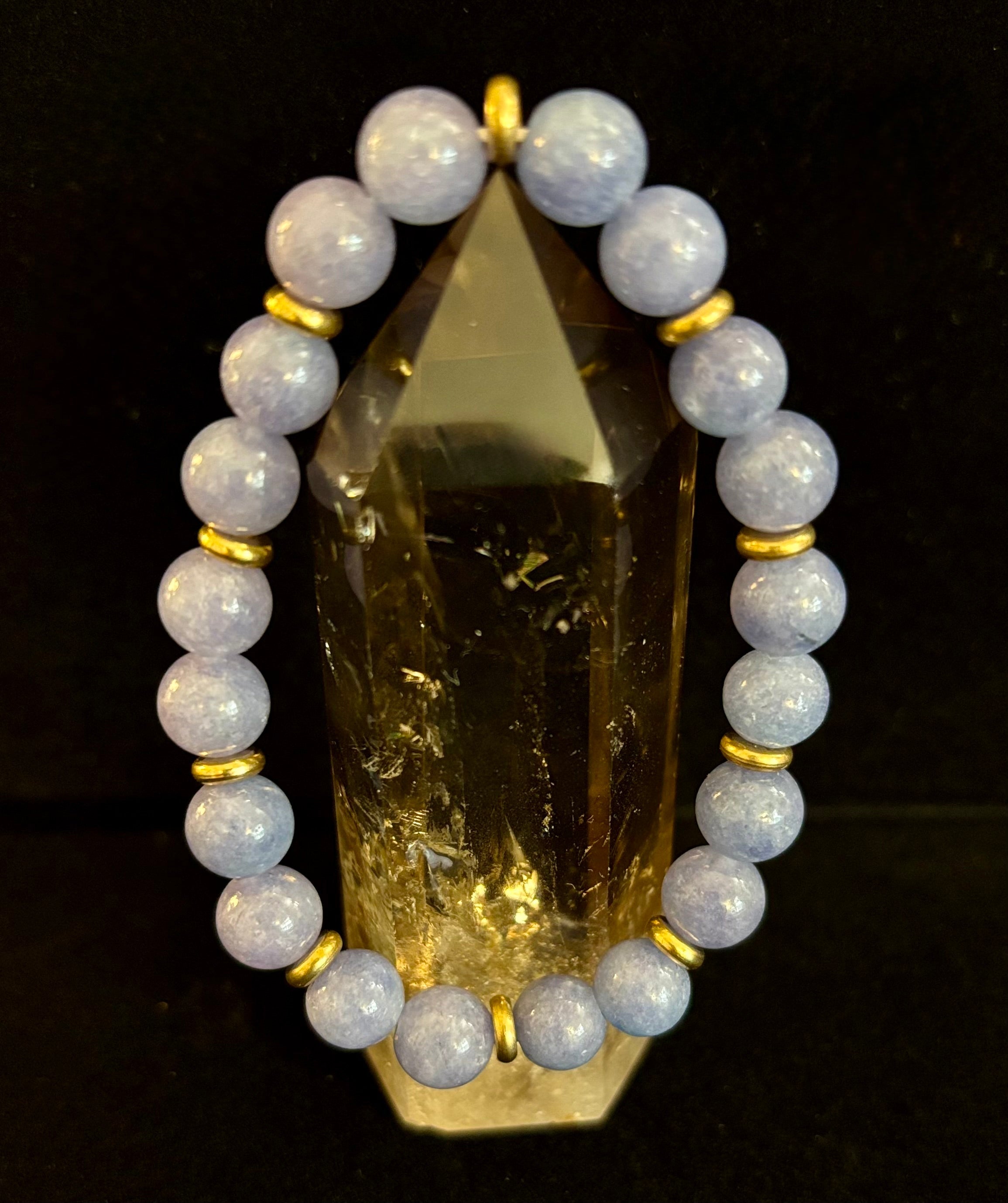 Angelite Crystal Healing Bracelet – Serenity • Reiki • Inner Peace 🪽💫 | | Wiccan Center