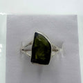 Sterling Silver Split Banded Moldavite Ring - Size 6 - Transformation, Growth & Awakening | Rings | Wiccan Center