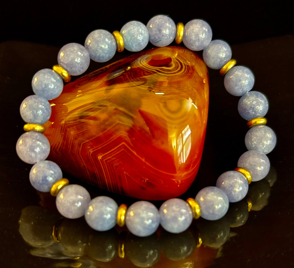 Angelite Crystal Healing Bracelet – Serenity • Reiki • Inner Peace 🪽💫 | | Wiccan Center