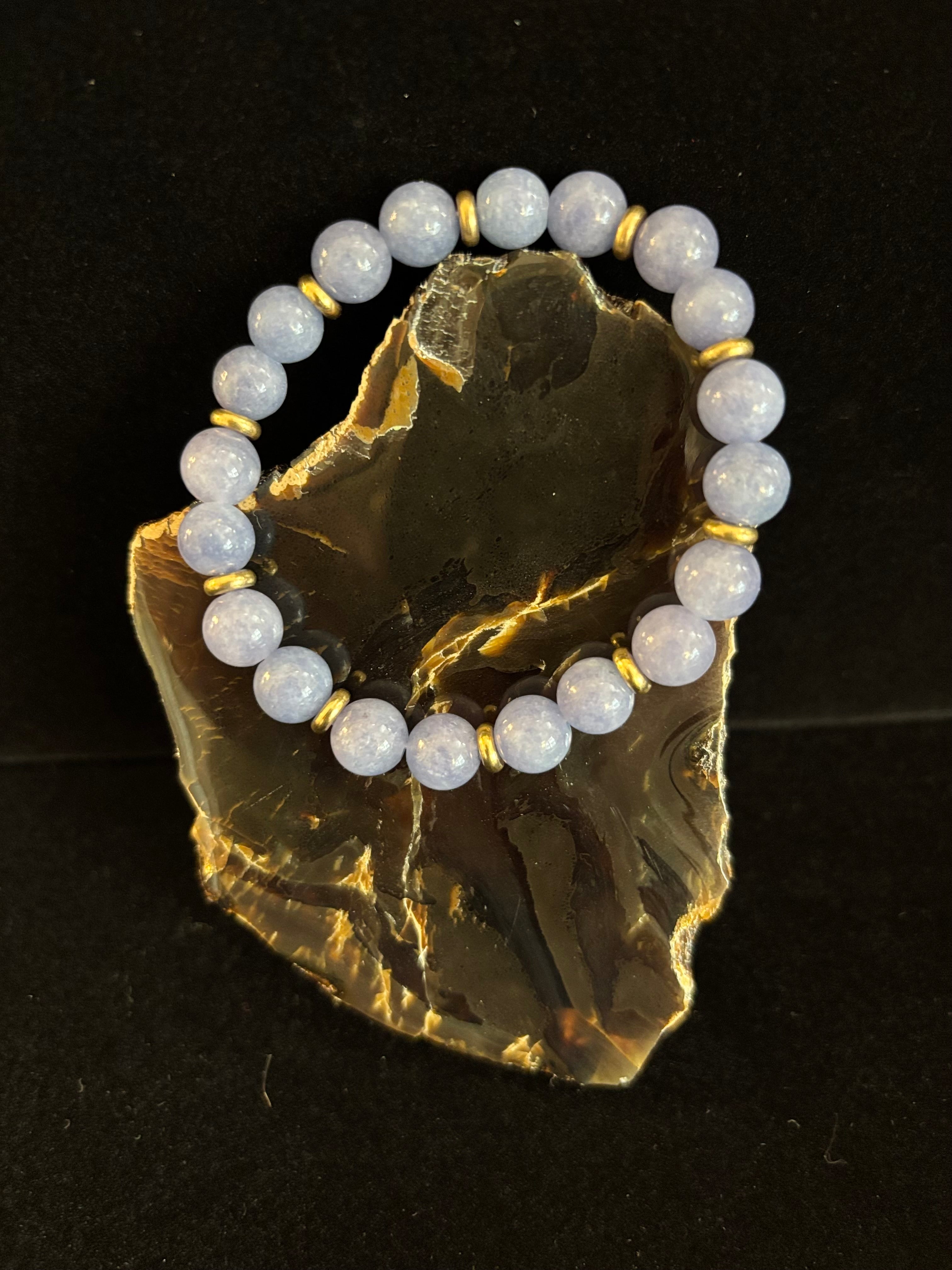 Angelite Crystal Healing Bracelet – Serenity • Reiki • Inner Peace 🪽💫 | | Wiccan Center