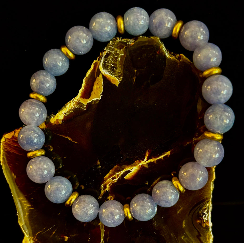 Angelite Crystal Healing Bracelet – Serenity • Reiki • Inner Peace 🪽💫 | | Wiccan Center