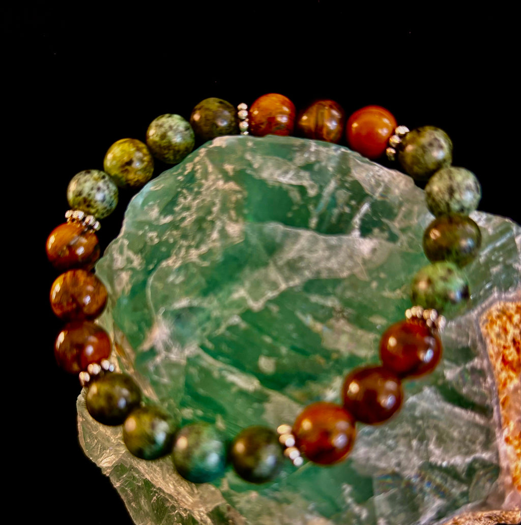 Tiger Eye & African Turquoise Beaded Bracelet for small wrists – Boost Confidence & Courage | | Wiccan Center