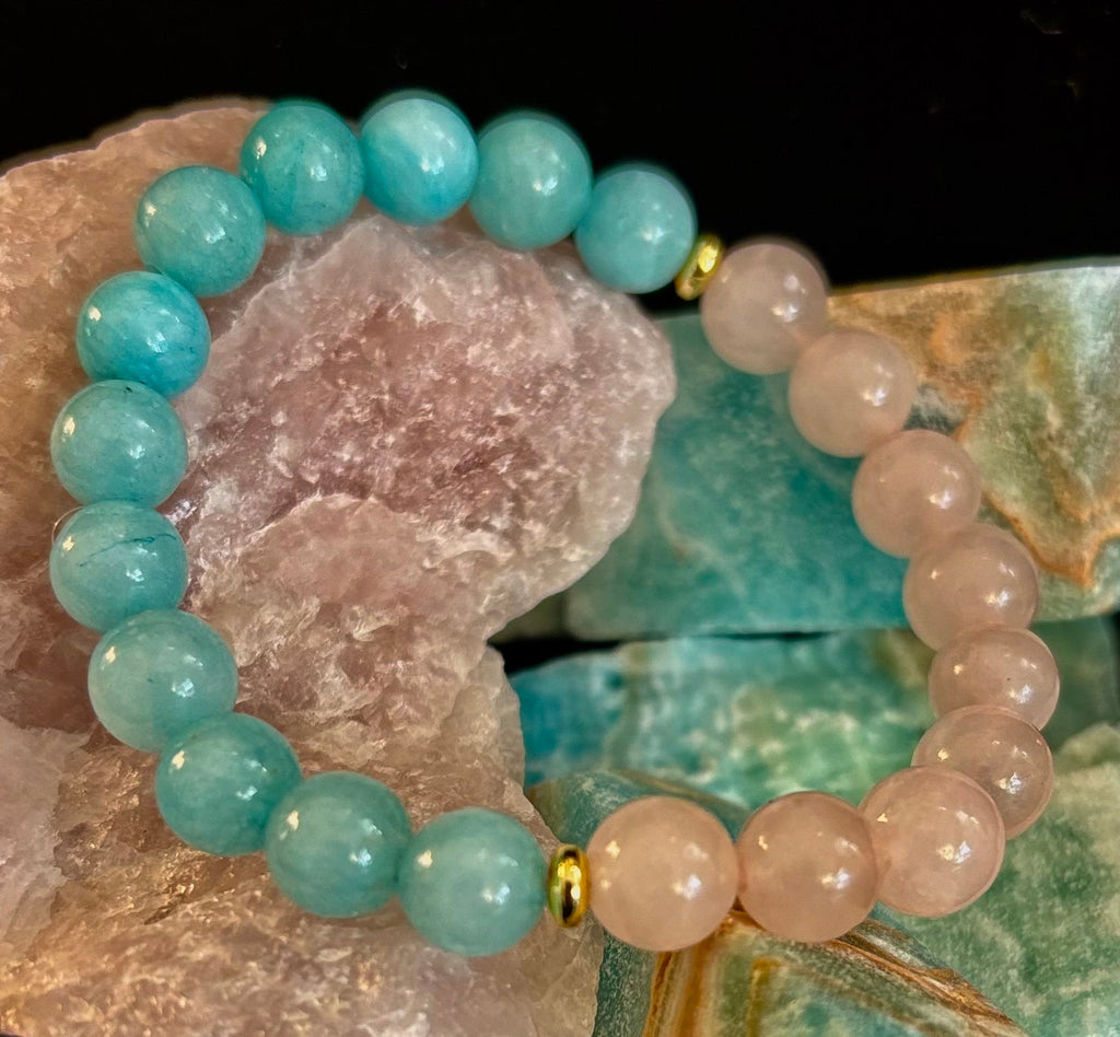Rose Quartz & Aquamarine Healing Bracelet – Love, Calm & Emotional Clarity 💖🌊 | | Wiccan Center