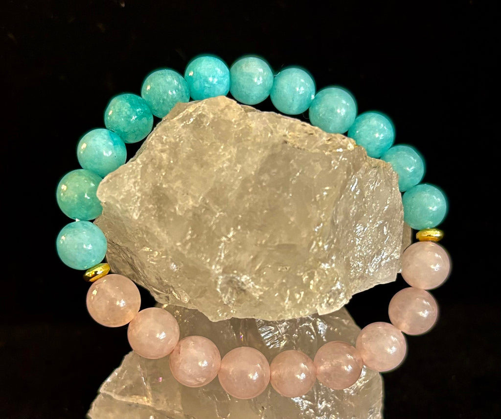 Rose Quartz & Aquamarine Healing Bracelet – Love, Calm & Emotional Clarity 💖🌊 | | Wiccan Center