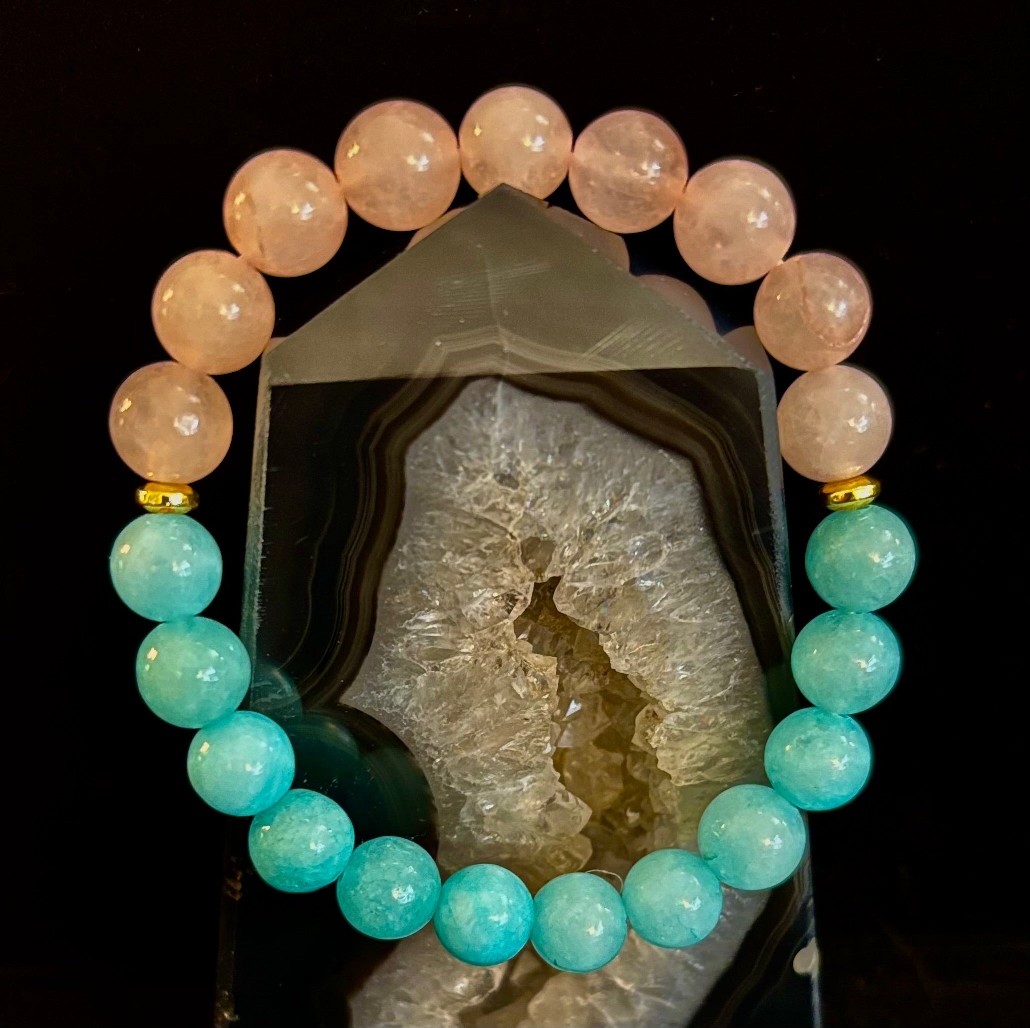 Rose Quartz & Aquamarine Healing Bracelet – Love, Calm & Emotional Clarity 💖🌊 | | Wiccan Center