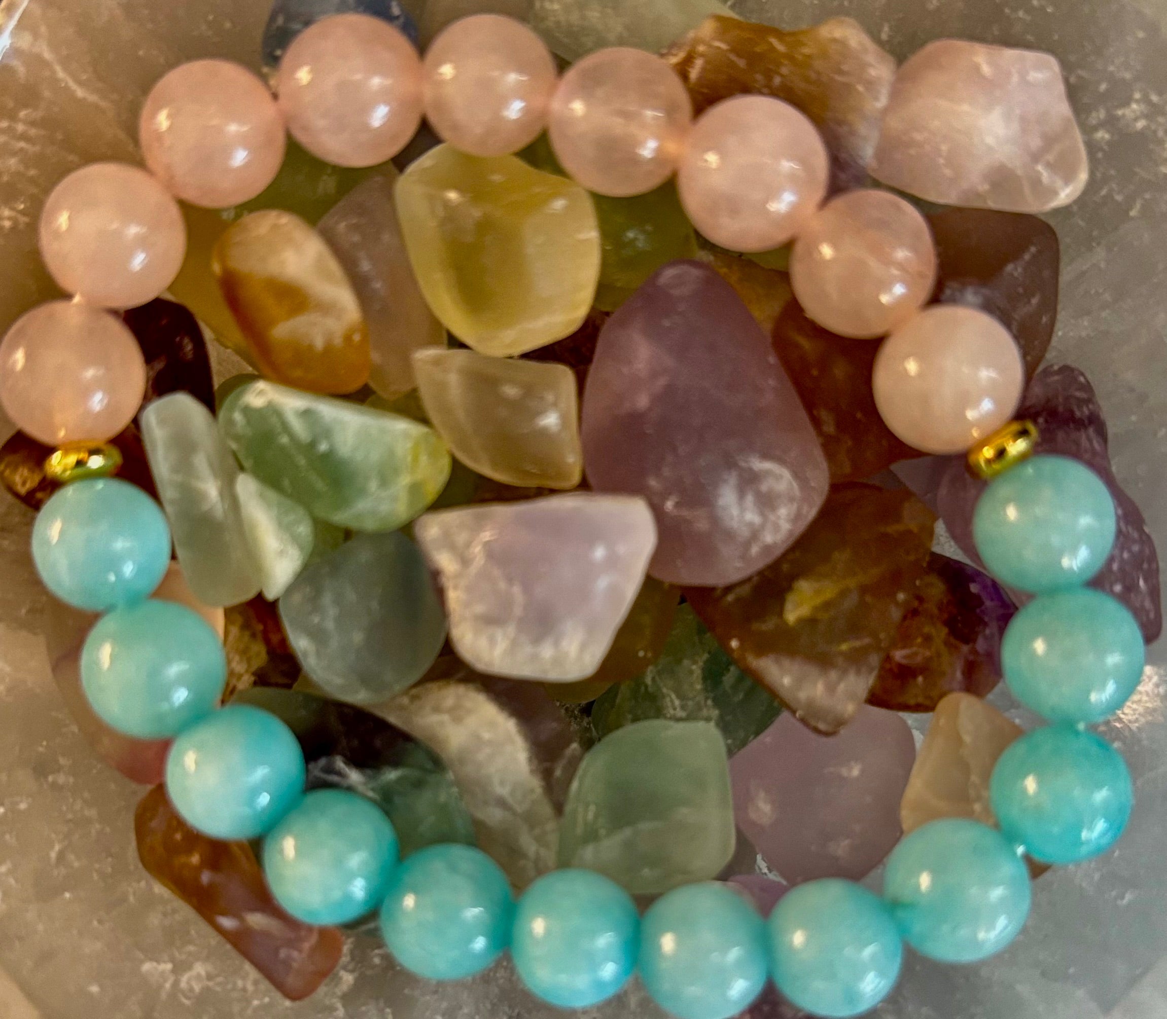 Rose Quartz & Aquamarine Healing Bracelet – Love, Calm & Emotional Clarity 💖🌊 | | Wiccan Center