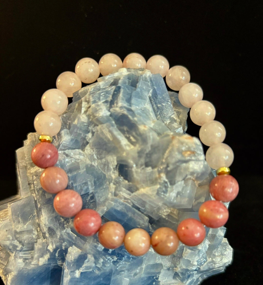 Rose Quartz & Rhodonite Bracelet – Love, Compassion & Emotional Healing 💗✨ | | Wiccan Center