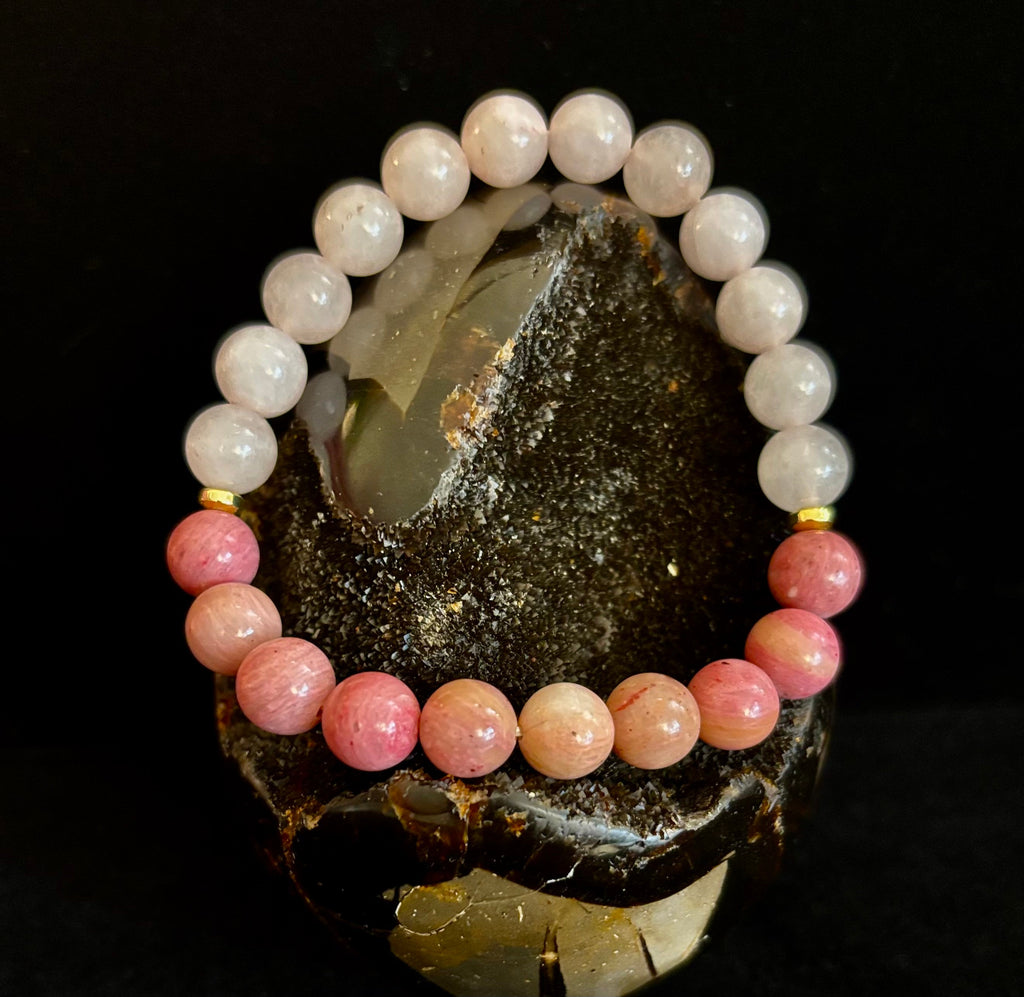 Rose Quartz & Rhodonite Bracelet – Love, Compassion & Emotional Healing 💗✨ | | Wiccan Center