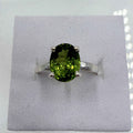 Sterling Silver Faceted Oval Peridot Ring - Size 7 -Positivity, Growth & Renewal | Rings | Wiccan Center
