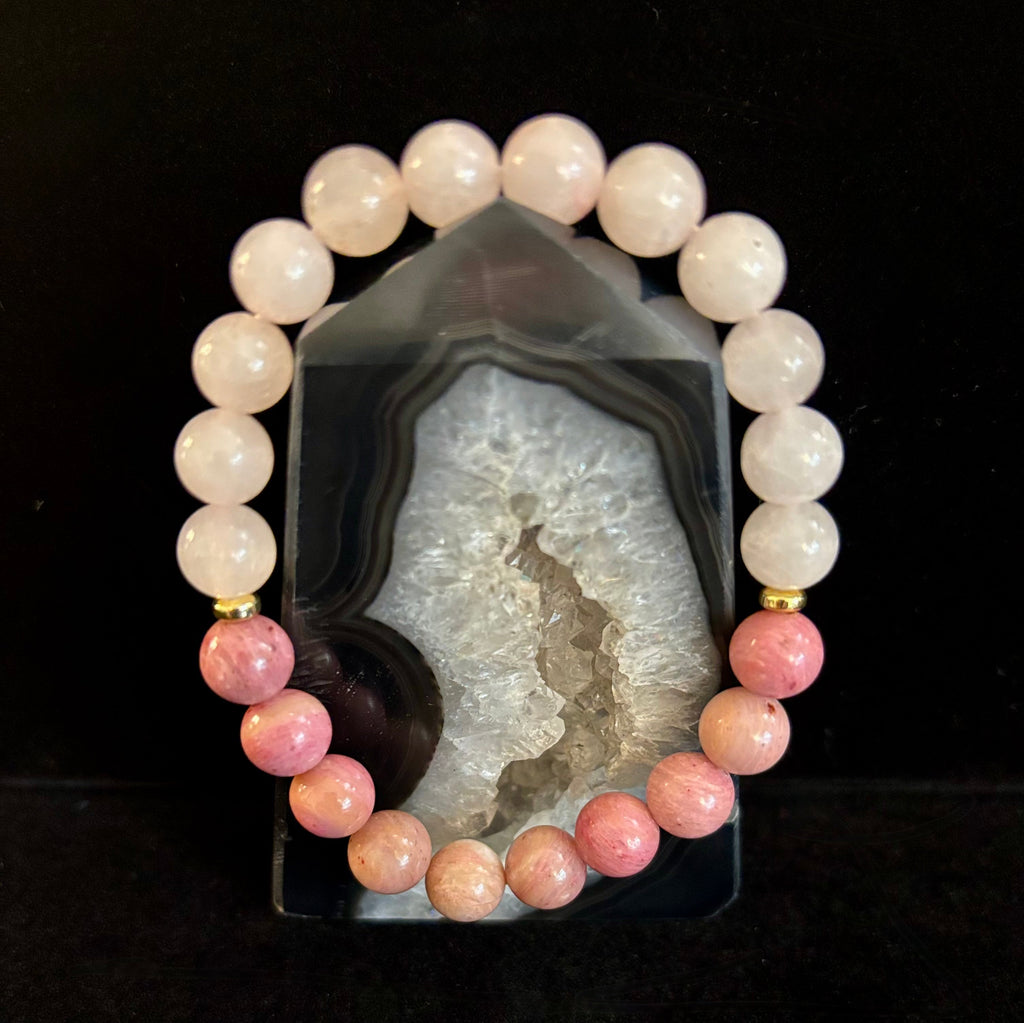 Rose Quartz & Rhodonite Bracelet – Love, Compassion & Emotional Healing 💗✨ | | Wiccan Center