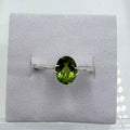 Sterling Silver Oval Peridot Ring - Size 8 -Positivity, Growth & Renewal | Rings | Wiccan Center
