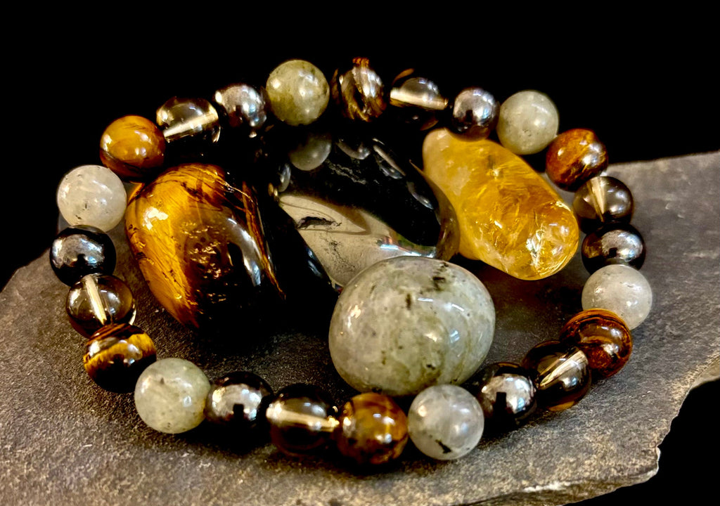 Bohemia Tiger's Eye & Labradorite Protection Bracelet – Medium Wrists | | Wiccan Center