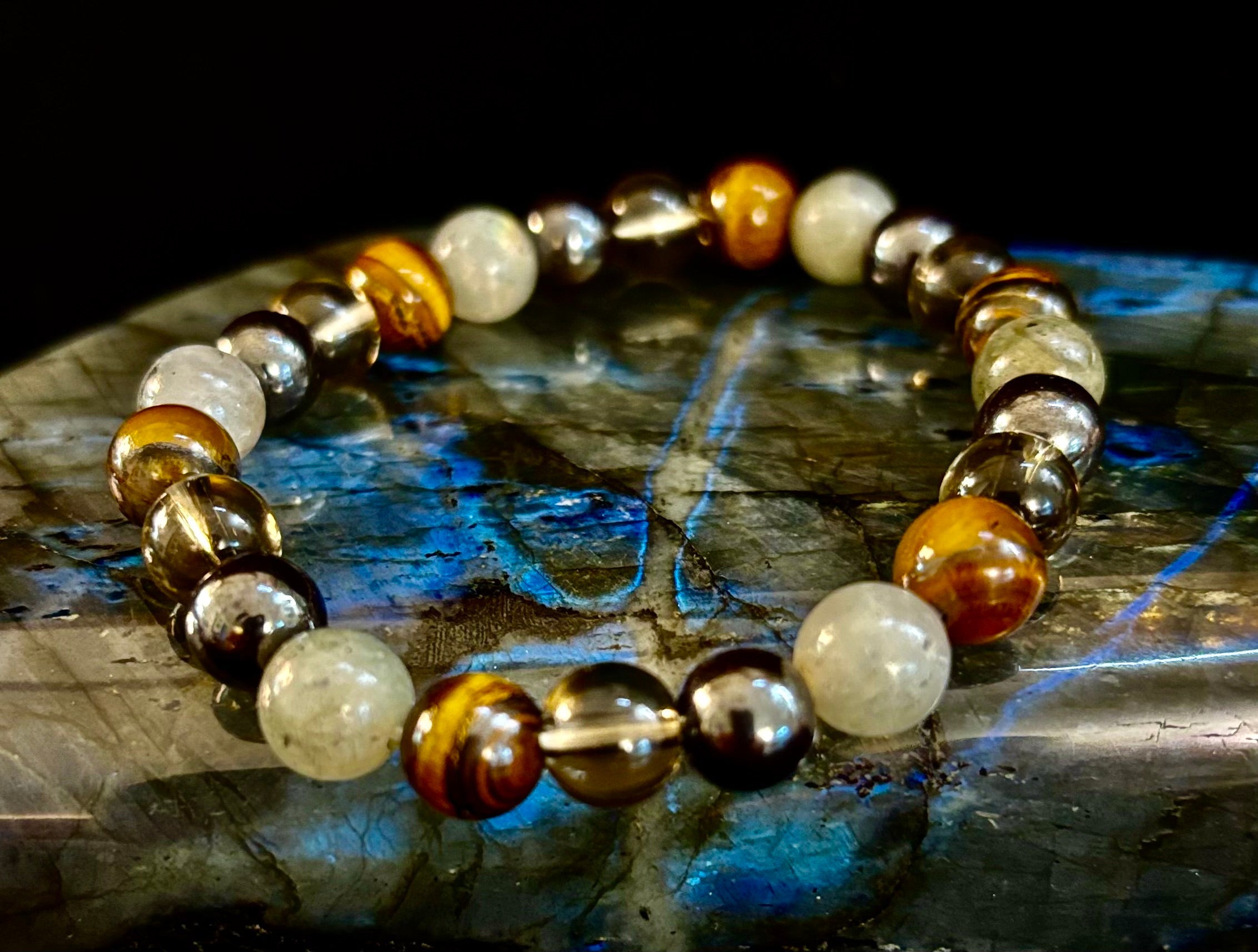 Bohemia Tiger's Eye & Labradorite Protection Bracelet – Medium Wrists | | Wiccan Center
