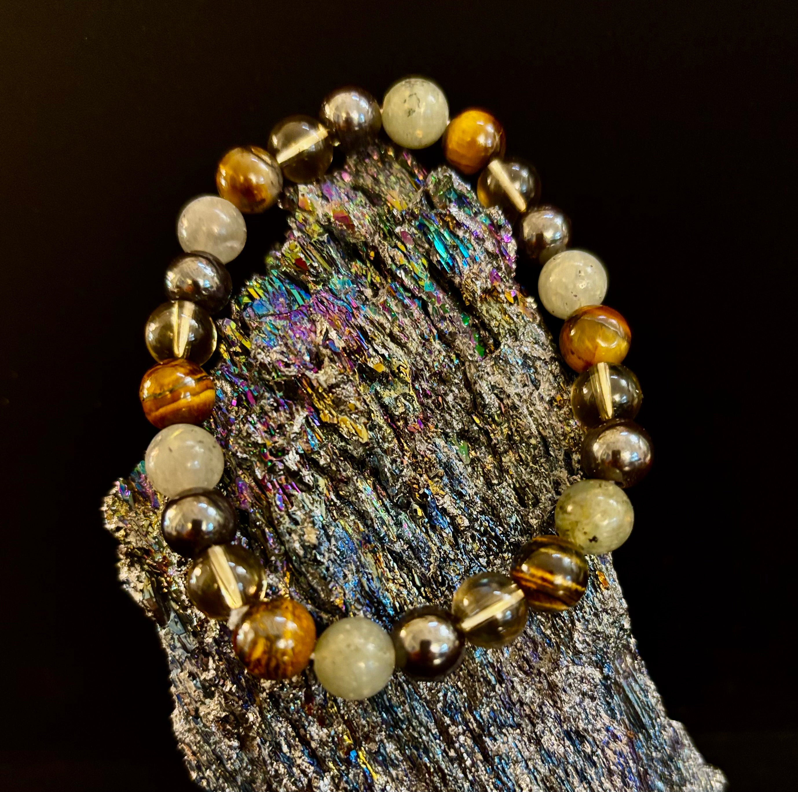 Bohemia Tiger's Eye & Labradorite Protection Bracelet – Medium Wrists | | Wiccan Center