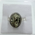 Sterling Silver Bezeled Rough Pyrite Ring - Size 6 - Protective, Abundant & Grounding | Rings | Wiccan Center