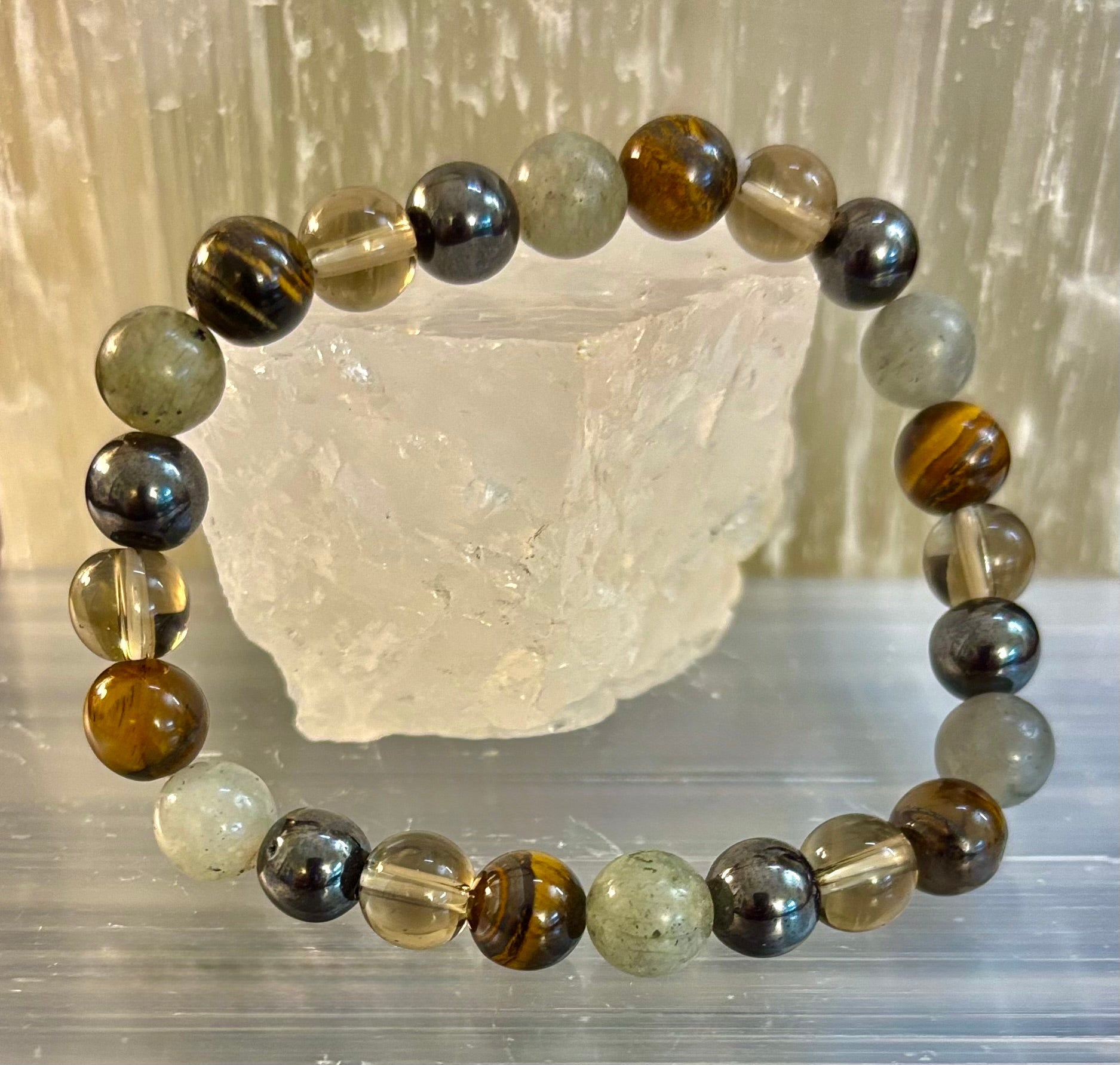 Bohemia Tiger's Eye & Labradorite Protection Bracelet – Medium Wrists | | Wiccan Center