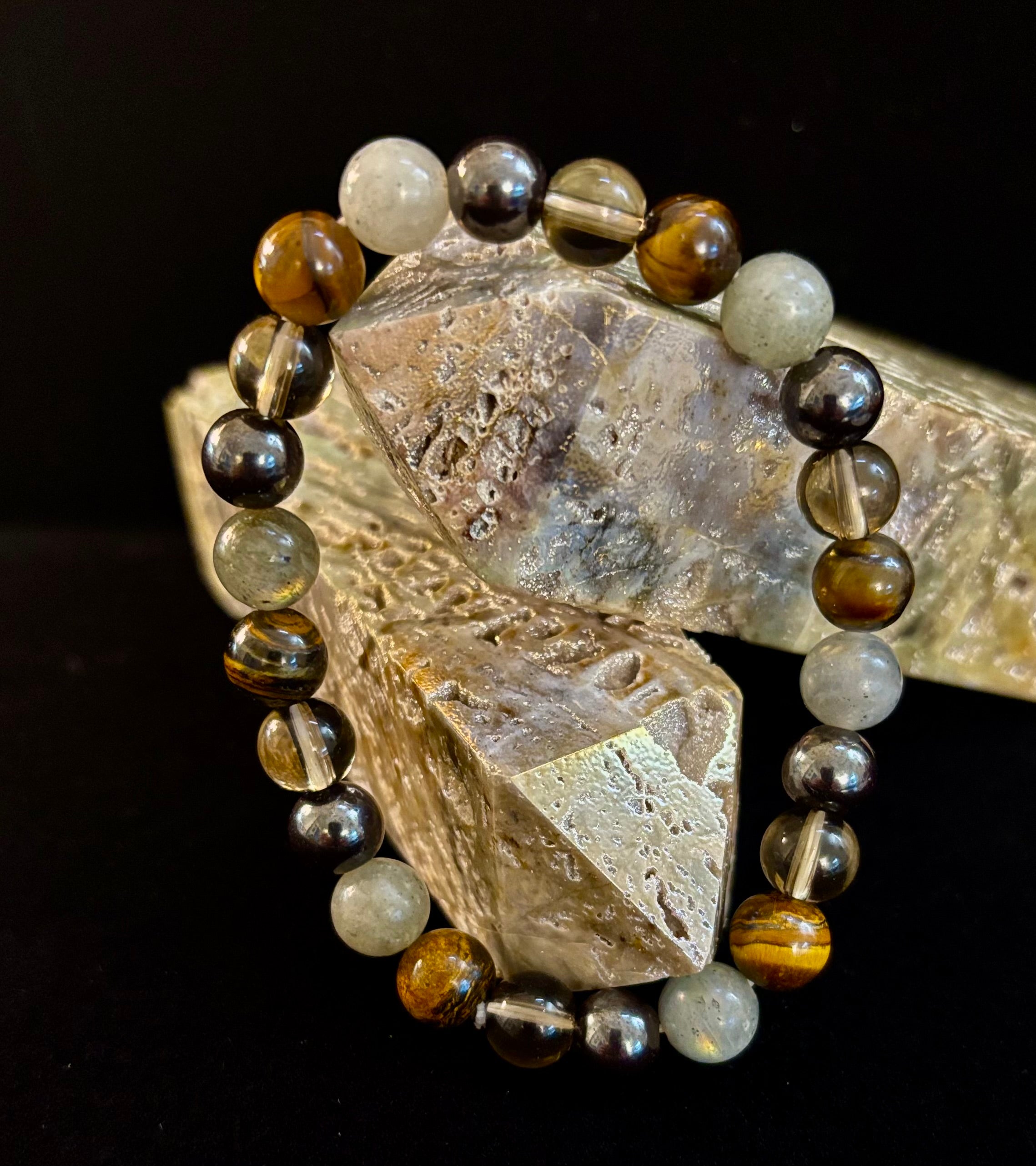 Bohemia Tiger's Eye & Labradorite Protection Bracelet – Medium Wrists | | Wiccan Center