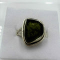 Sterling Silver Split Banded Moldavite Ring - Size 7 - Transformation, Growth & Awakening | Rings | Wiccan Center