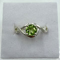 Sterling Silver Double Swirl Peridot Ring - Size 7 -Positivity, Growth & Renewal | Rings | Wiccan Center
