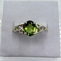 Sterling Silver Celtic Knot Banded Peridot Ring - Size 8-Positivity, Growth & Renewal | Rings | Wiccan Center