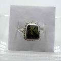 Sterling Silver Bezeled Moldavite Ring - Size 8 - Transformation, Growth & Awakening | Rings | Wiccan Center