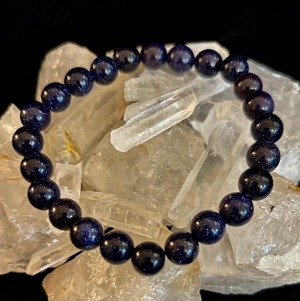 Midnight Magic – Blue Goldstone Bracelet (8mm Beads) | Small to Medium Wrists | | Wiccan Center